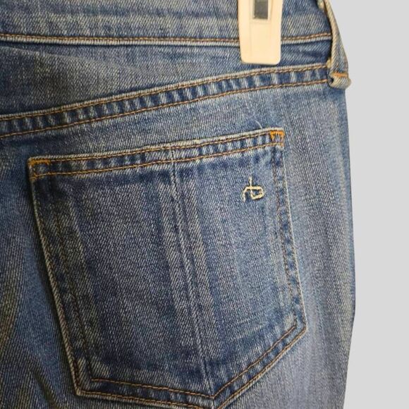Rag & Bone Relay Skinny Jeans Women's Size 25 Blue Stripe Zip Ankle Designer - Picture 11 of 13